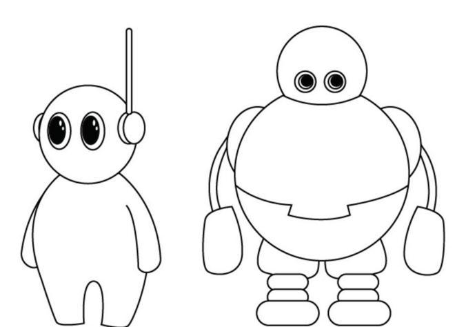 简单好看的机器人简笔画 机器人 - 9252儿童网