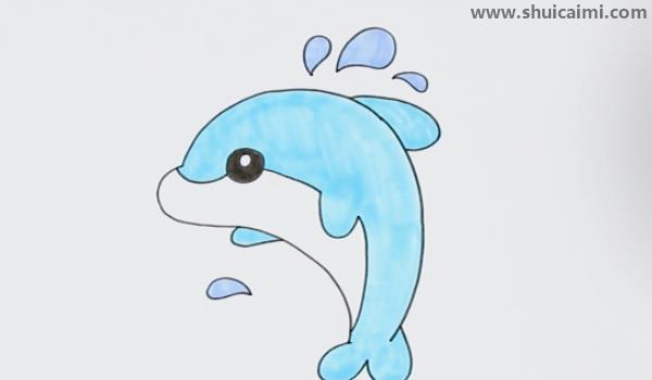 海豚简笔画怎么画 海豚简笔画画法 - 水彩迷