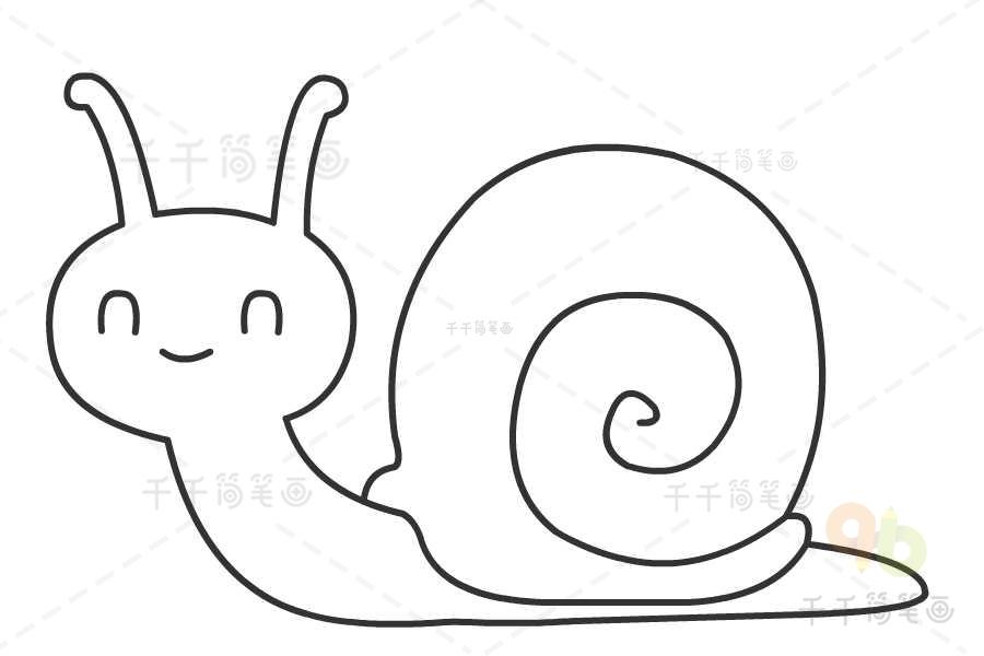 可爱的小蜗牛简笔画图片