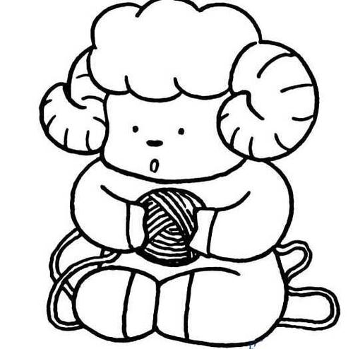 儿童卡通动物简笔画超萌的可爱小羊图0208