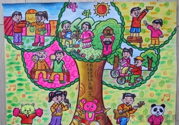 倡导低碳生活儿童绘画 - 毛毛简笔画