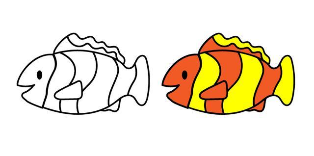 10种不同的海洋生物简笔画画法 一起画海底世界的小鱼吧 动物-第3张