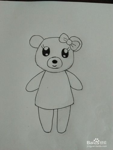 儿童简笔画小熊美女怎么画