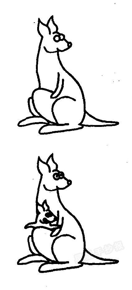 袋鼠简笔画怎么画