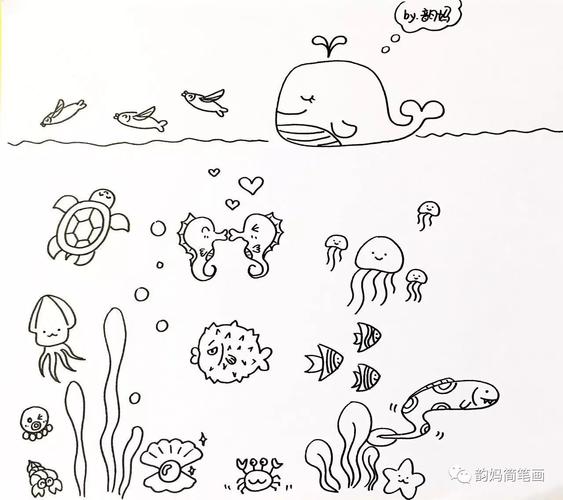 韵妈简笔画美丽的海底世界儿童简笔画零二七艺考