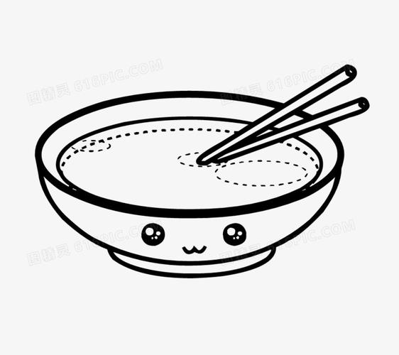 关键词简笔画儿童黑白手绘涂鸦装饰筷子碗可爱图精灵为您提供卡通