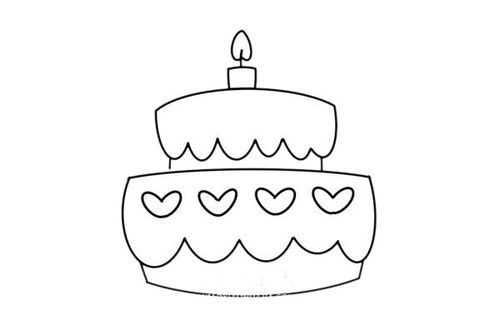 生日蛋糕简笔画步骤图解教程