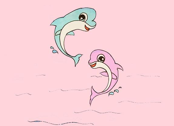 两只海豚怎么画怎么画两只海豚怎么画简笔画画