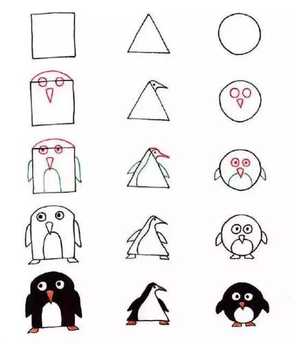 儿童简笔画三种几何平面图形轻松教孩子画动物颠覆想象力