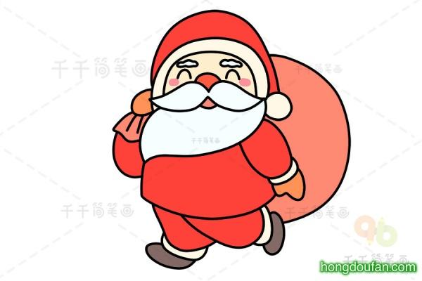 圣诞老人企鹅白熊大雪人-红豆饭小学生简笔画大全
