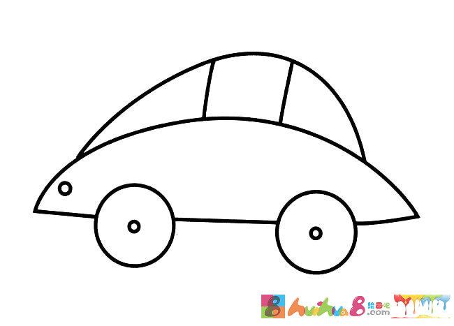 相关交通工具简笔画栏目里的卡通小汽车简笔画儿童简笔画幼儿简笔画