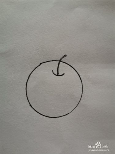 圆形水果简笔画苹果
