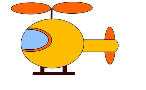卡通直升机简笔画