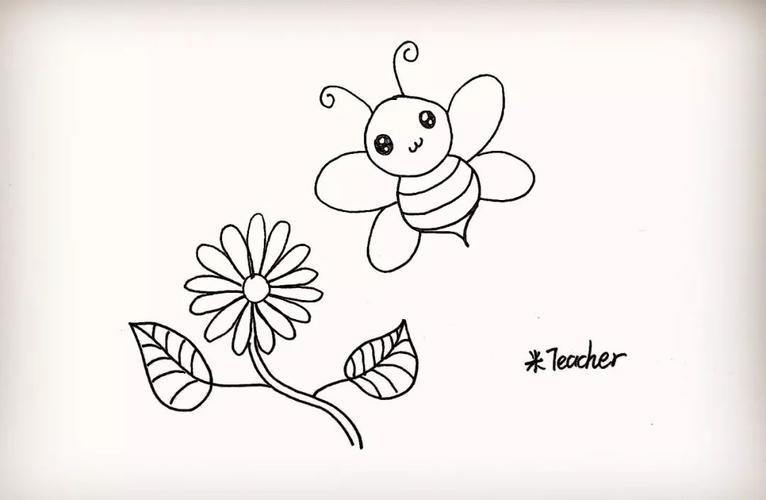 简笔画-勤劳的小蜜蜂昆虫