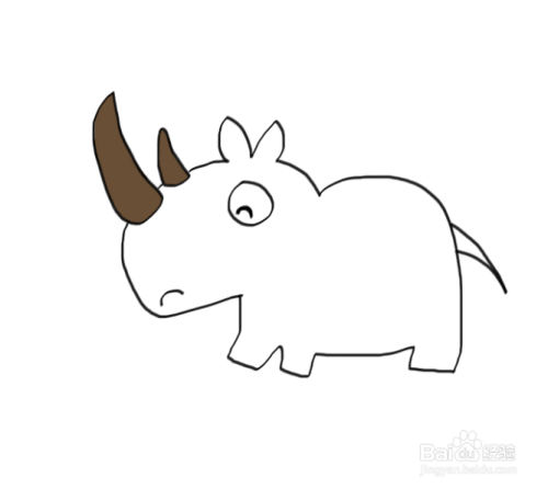 动物犀牛牛简笔画大图