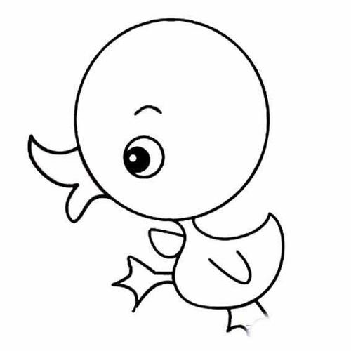可爱的大头小鸭简笔画