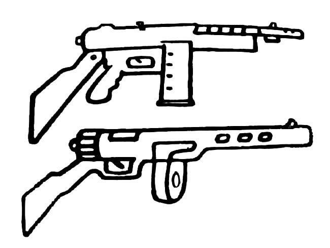 简笔画  冲锋枪简笔画武器内容包含相关物品简笔画栏目里的 冲锋