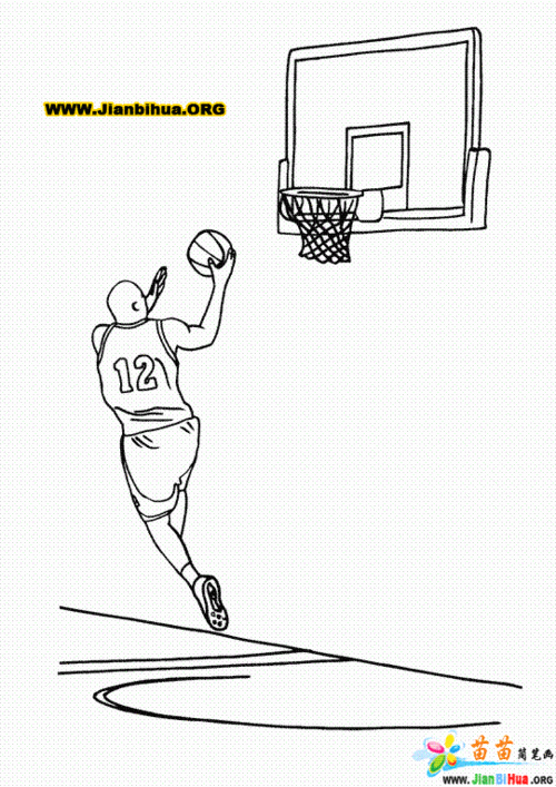 如何画打篮球简笔画教程15张图片第12张