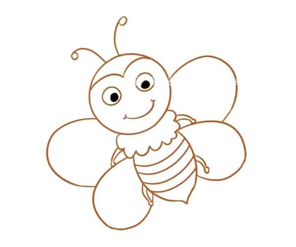 儿童学画卡通蜜蜂教程卡通蜜蜂的简单简笔画