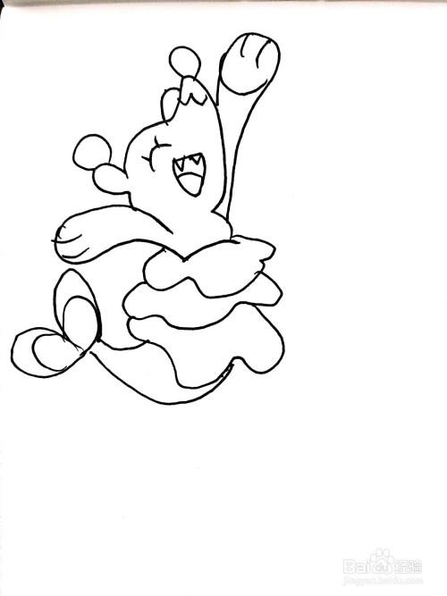 精灵宝可梦系列之花漾海狮简笔画