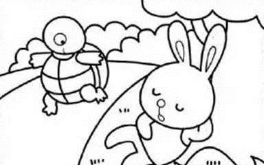 龟兔赛跑简笔画兔子简笔画龟兔赛跑龟兔赛跑简笔画4副图兔子简笔画龟
