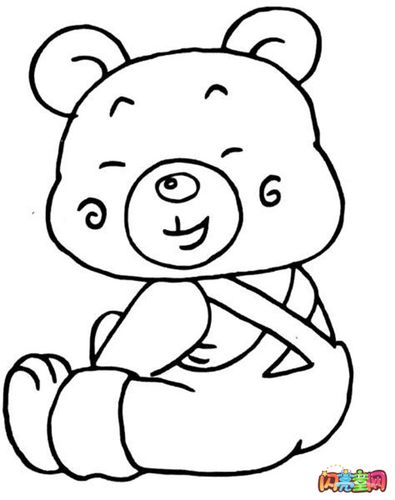 简单的小熊简笔画手绘图片