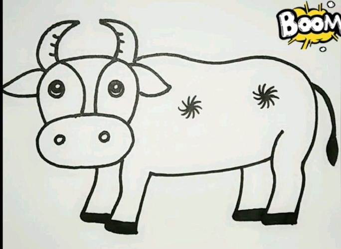 9690简笔画|一分钟画好一只牛简笔画简笔画教程文化娱乐绘画