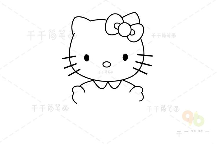 超萌可爱凯蒂猫卡通简笔画