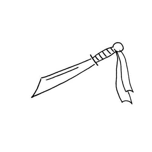 儿童简笔画刀的简笔画法兵器类 一把刀的简单画法   儿童简笔画图片