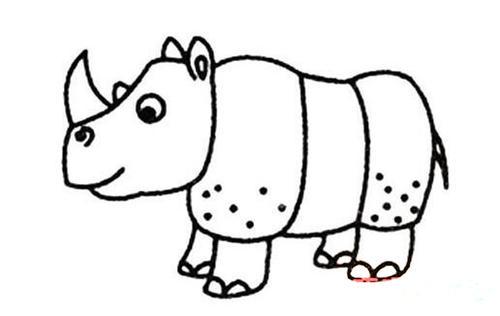 涂颜色犀牛简笔画图片 如何绘画卡通犀牛简单好看