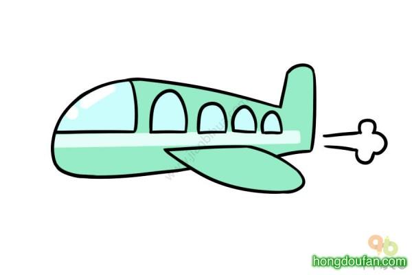 大客机直升飞机迷你小飞机卡通儿童简笔画5架小飞机一起来跟着