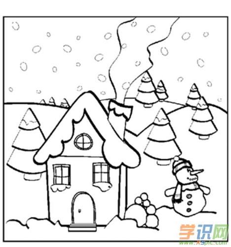 学识网 爱好 学画画 简笔画  简笔画   冬季是部分地区一年四季中的