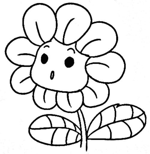向日葵儿童简笔画大全-好奇的向日葵