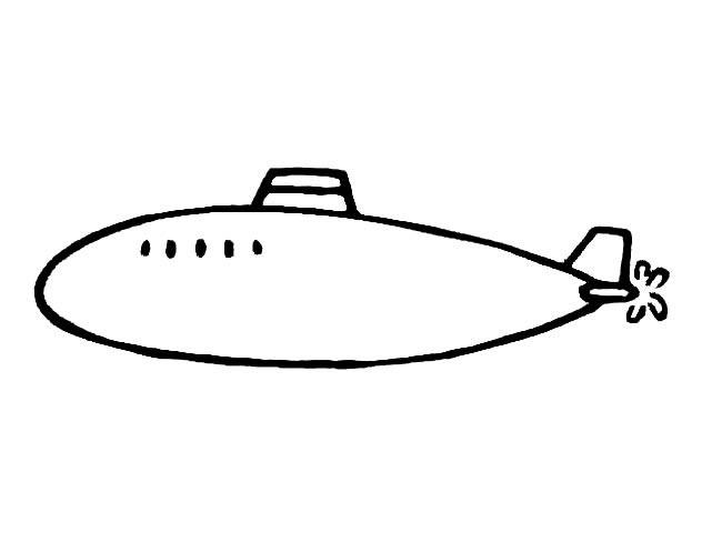 潜水艇交通工具简笔画步骤图片大全