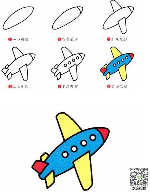 画飞机简笔画图片简笔画幼儿简笔画图儿童科技简笔画图片教程之可爱小