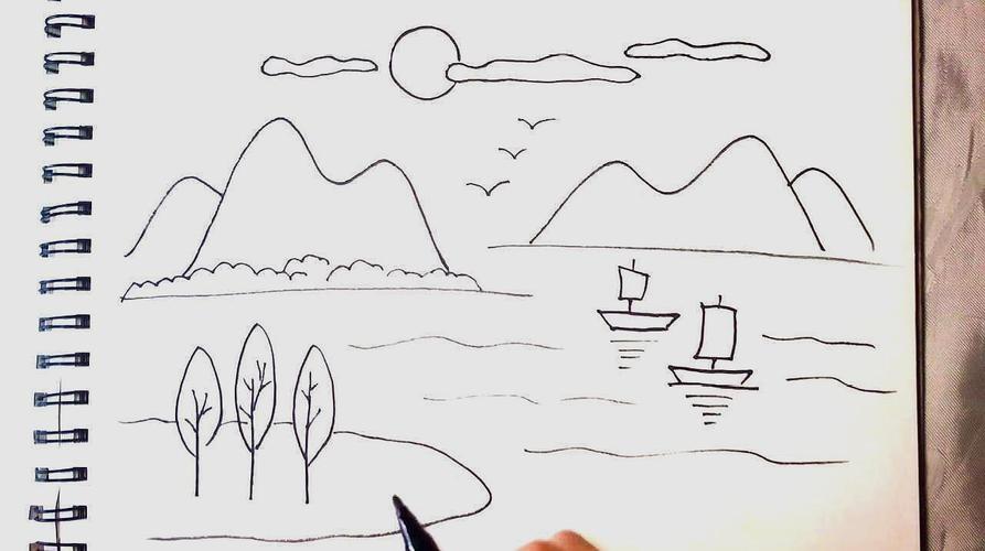 0120  来源好看视频-亲子卡通简笔画学画漂亮的山水风景画简单