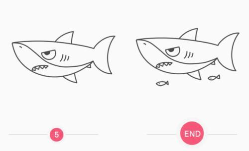 鲨鱼吃小鱼的简笔画是怎么画的 简笔画图片大全-蒲城教育文学网