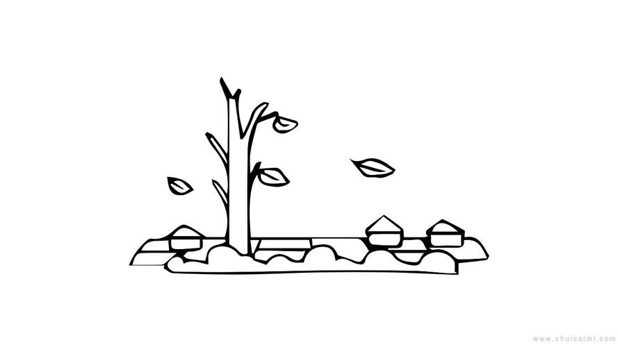 首先画出干枯的枝干和落叶这一篇文章告诉你秋天风景简笔画怎么画让