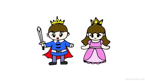 最后涂上漂亮的颜色以上内容是关于公主和王子简笔画怎么画 公主和