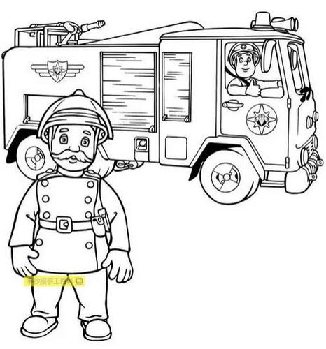早期教育  几种消防车简笔画画法图片  01 画出消防车的车头和车厢