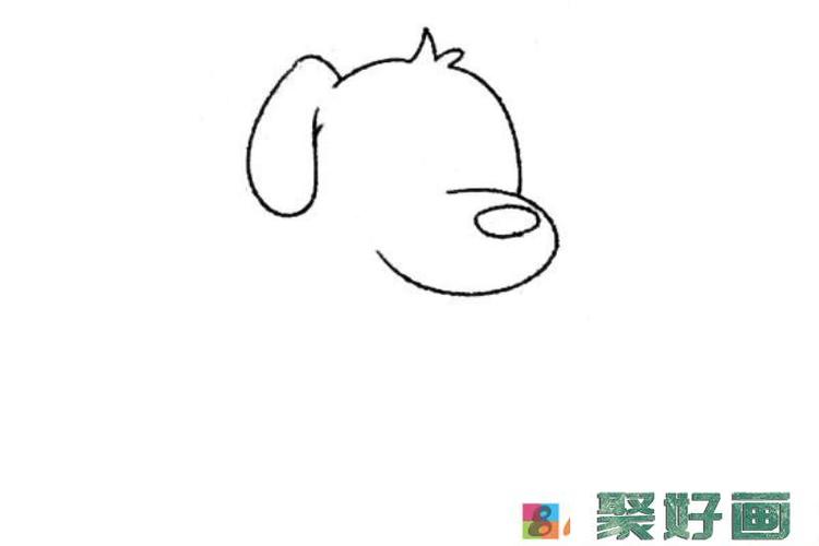 教程 简笔画教程今天给小朋友们画的是吐舌头的小狗很开心的卡通小狗