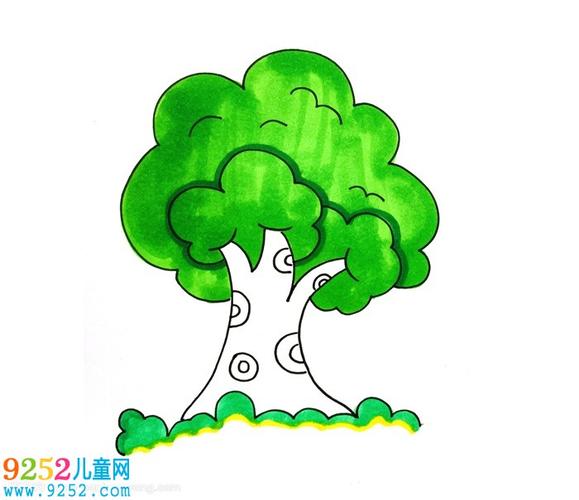 简笔画 植物简笔画 儿童画大树的画法  儿童画大树的教程