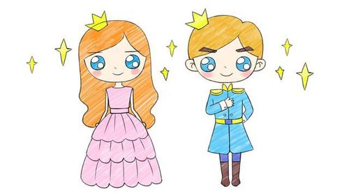 儿童简笔画《王子和公主》