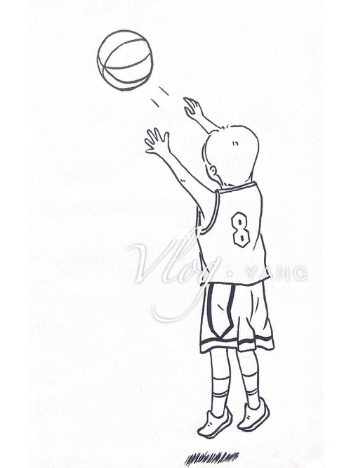 客订打篮球的男孩简笔画