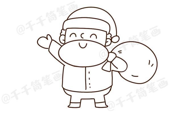 萌萌的q版圣诞老人简笔画步骤图简单又可爱