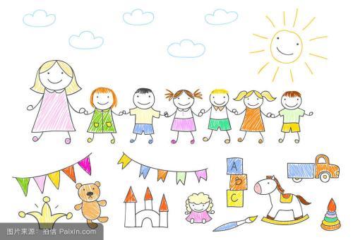 素材 线稿 721552儿童简笔画人物妈妈与孩子图片幼儿园零基础入门简笔