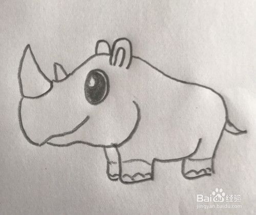 简笔画犀牛的分步画法