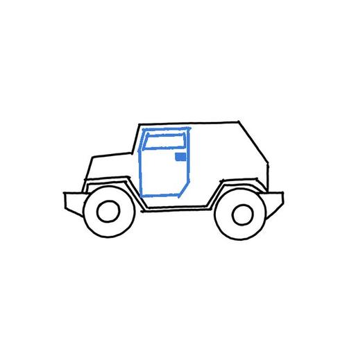 如何画一辆吉普车 - 儿童吉普车简笔画教程
