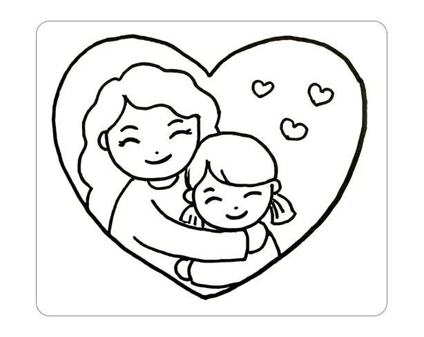 画一幅爱妈妈主题的简笔画大家可以用在手抄报中祝天下的妈妈节日