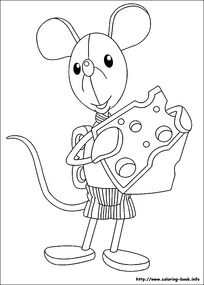 卡通老鼠蛋糕黑白 简笔画图片素材